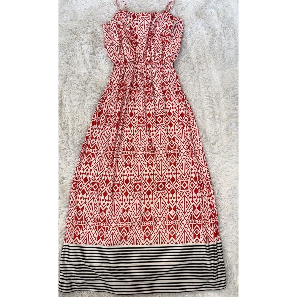 Magic Women’s M Red/white Boho Style Design Maxi Sundress. Exc. Cond